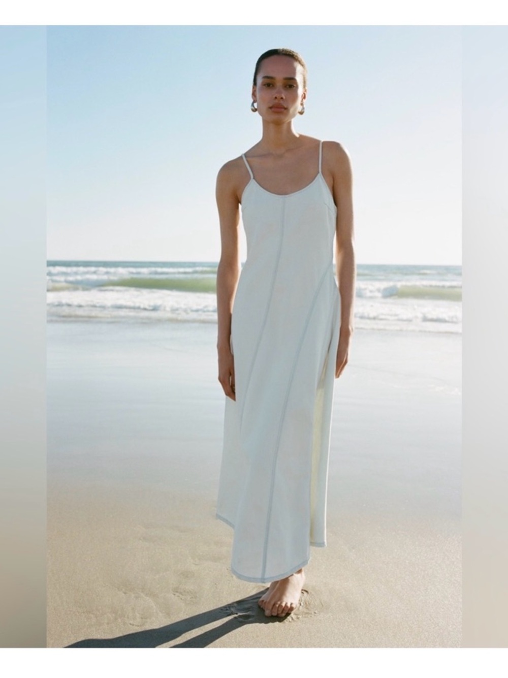 Zara Light Denim Maxi Dress